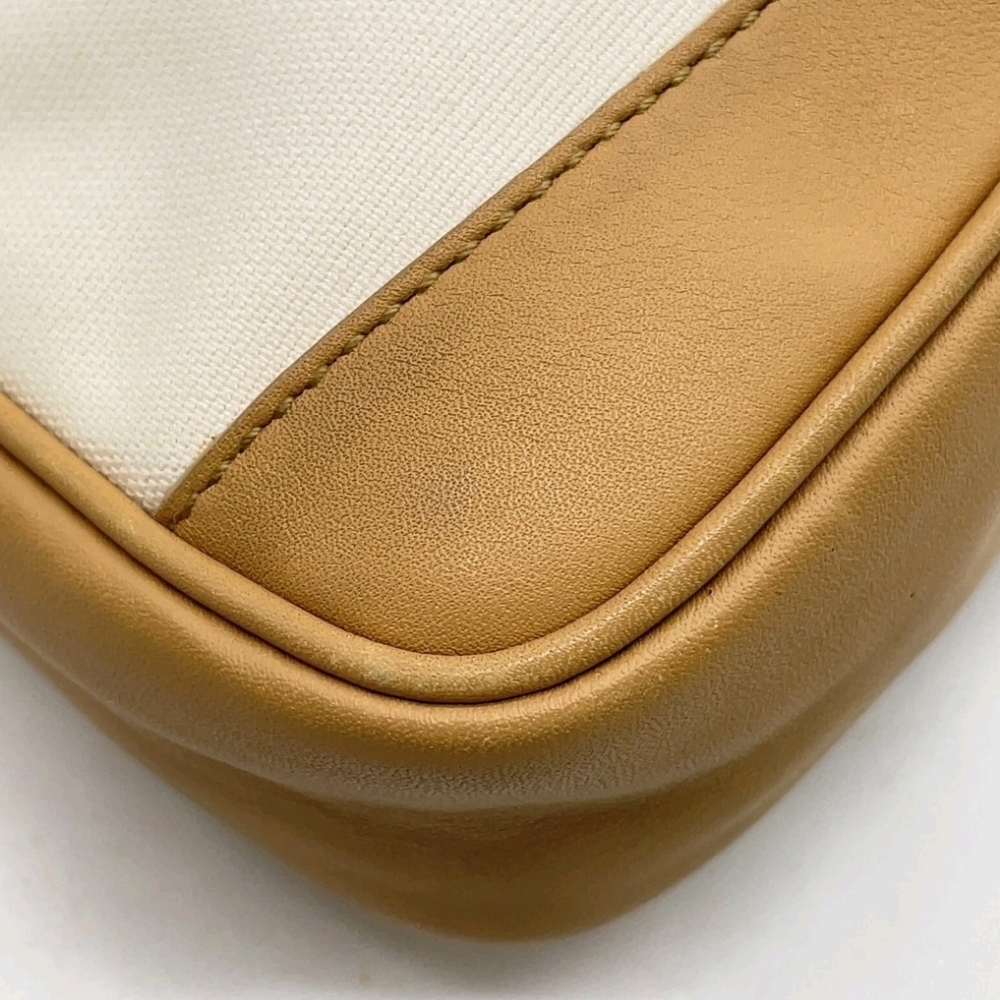 Auth Gucci GG Plate Hianvas Leather Beige White Mini Pouch BAG - Picture 9 of 16